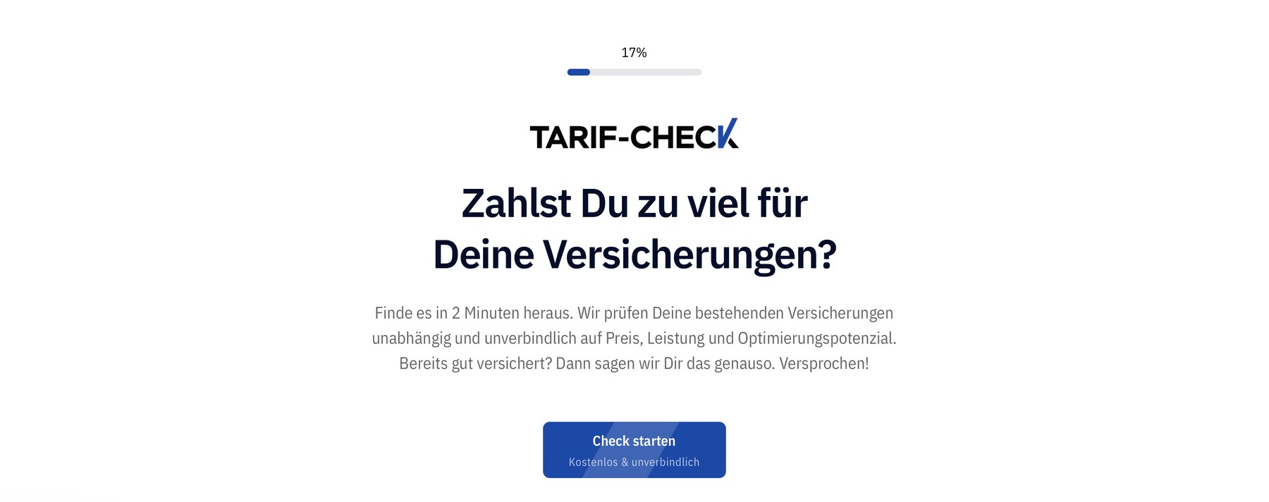 Startseite von tarif-check.ch am Computer